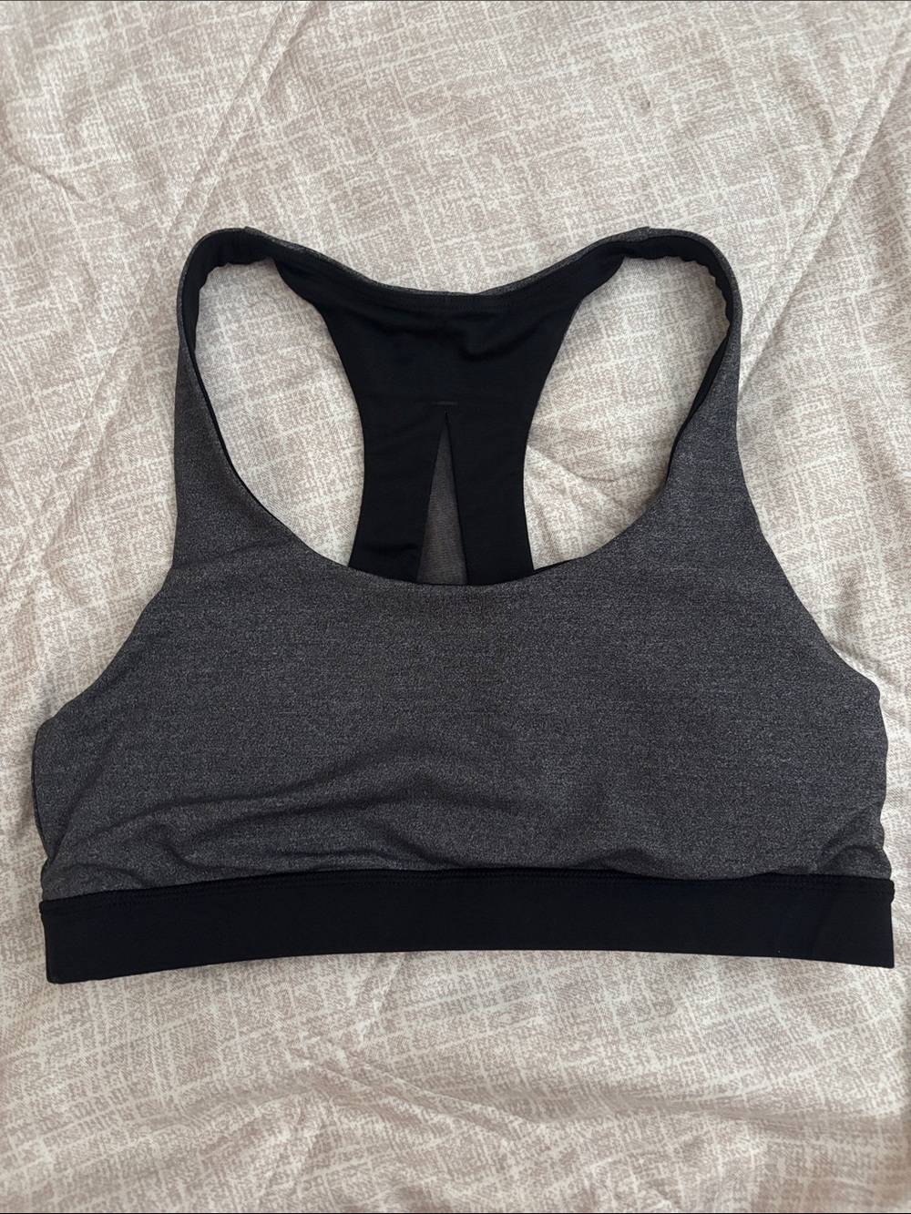 lululemon athletica Gray & Black Racerback Sports Bra